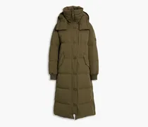 Quilted shell down hooded coat - Green