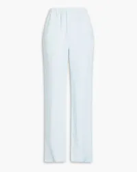 Vince Linen-blend shantung straight-leg pants - Blue Blue