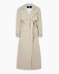 Balmain Belted double-breasted linen-blend trench coat - Neutral Neutral