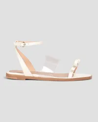 RED Valentino Sandie bow-embellished leather and PVC sandals - White White