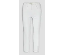 Alexia cropped high-rise slim-leg jeans - White