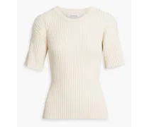 Cutout ribbed EcoVero-blend top - White