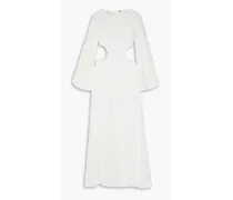 Kamira open-back cotton and linen-blend maxi dress - White