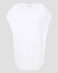 Valentino Garavani Embroidered beaded stretch-knit top - White White