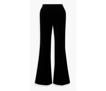 Felicity cotton-blend velvet flared pants - Black
