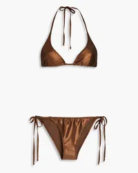 Lisa Marie Fernandez Pamela metallic triangle bikini - Brown Brown