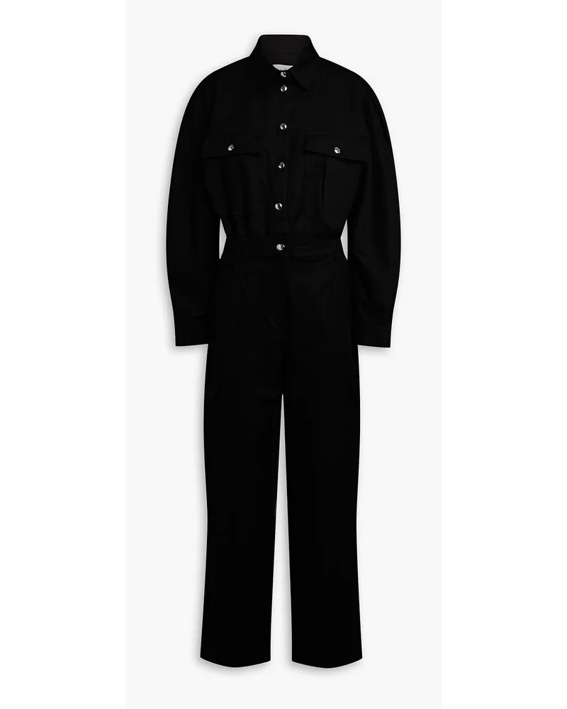 IRO Pleated cotton-blend slub twill jumpsuit - Black Black