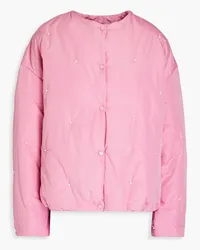 SLEEPER Faux pearl-embellished shell jacket - Pink Pink