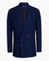 Canali Double-breasted ribbed cotton blazer - Blue Blue