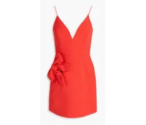 Ally bow-embellished crepe mini dress - Red