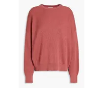 Bead-embellished cotton sweater - Pink