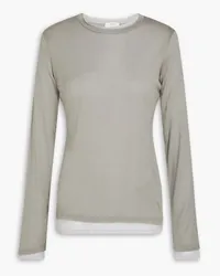 Vince Layered Lyocell-jersey top - Gray Gray