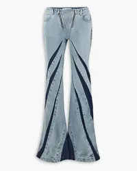 Dion Lee Paneled high-rise flared jeans - Blue Blue