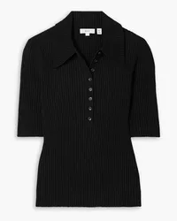 A.L.C. Sydney ribbed-knit polo top - Black Black