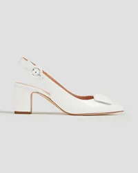 Rupert Sanderson Marina embellished leather slingback heels - White White