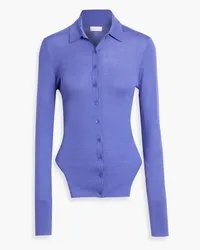 LAPOINTE Asymmetric wool, silk and cashmere-blend shirt - Purple Purple