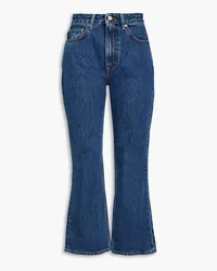 Ganni Faded high-rise kick-flare jeans - Blue Blue