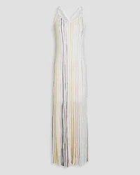 Missoni Sequined striped crochet-knit maxi dress - White White