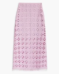 Maje Crocheted cotton mini skirt - Purple Purple