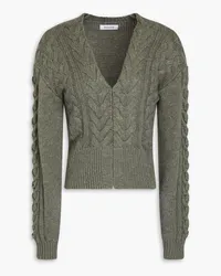 NAADAM Cable-knit wool and cashmere-blend cardigan - Green Green