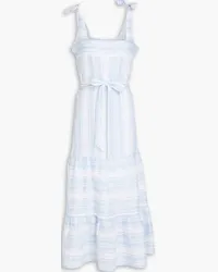 Heidi Klein Tiered printed linen midi dress - Blue Blue