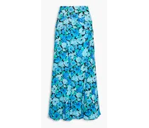 ROTATE Birger Christensen Floral-print chiffon maxi skirt - Blue Blue