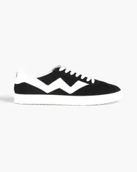 Stuart Weitzman Daryl leather-trimmed suede sneakers - Black Black