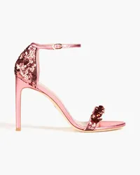 Stuart Weitzman Embellished metallic leather sandals - Pink Pink