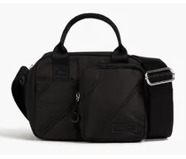 Quilted shell shoulder bag - Black