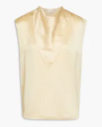 tibi Draped satin-crepe top - Yellow Yellow