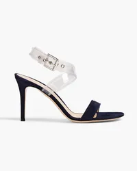 Gianvito Rossi Terry PVC-trimmed suede sandals - Blue Blue