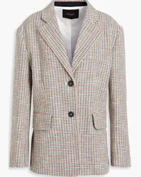 Maje Houndstooth cotton-blend tweed blazer - Blue Blue