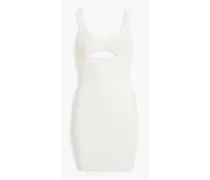 Cutout textured-bandage mini dress - White