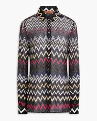 Missoni Metallic crochet-knit shirt - Black Black