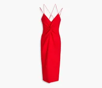 Melby twisted crepe midi dress - Red