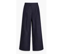 Cotton wide-leg pants - Blue