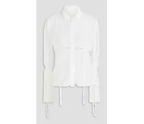Vela cutout mesh shirt - White