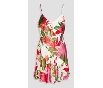 Zarima floral-print devoré-chiffon silk-blend mini slip dress - Pink