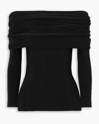 AZ FACTORY Lutz Huelle ruched off-the-shoulder stretch-jersey top - Black Black