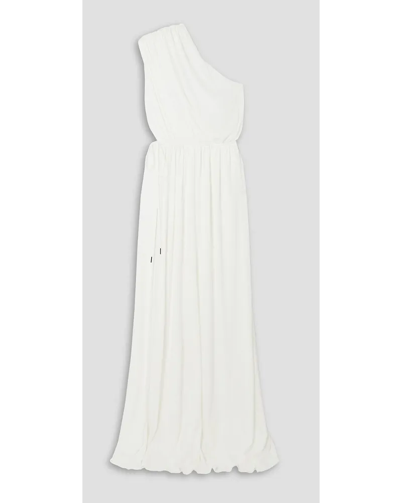 Halston Jackie one-shoulder draped jersey gown - White White