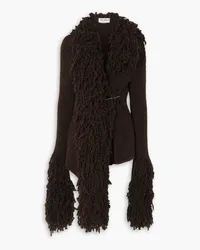 ATTICO Rhona fringed wool-blend cardigan - Brown Brown