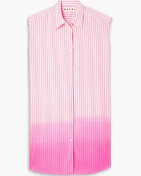 Marni Asymmetric striped dégradé cotton-poplin shirt - Pink Pink