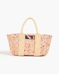 Emilio Pucci Woven raffia and jersey tote - Neutral Neutral