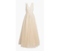 Embellished tulle gown - Neutral