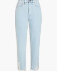 3x1 Higher ground cropped frayed mid-rise boyfriend jeans - Blue Blue