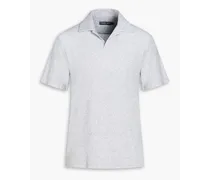 Faustino cotton, Lyocell and linen-blend terry polo shirt - Gray