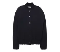Wool-blend twill bomber jacket - Blue