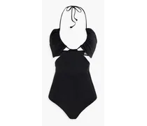 Cutout ruched swimsuit - Black