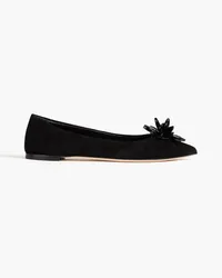 Giuseppe Zanotti Lucrezia 05 embellished suede ballet flats - Black Black