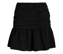 Ruched stretch-crepe mini skirt - Black